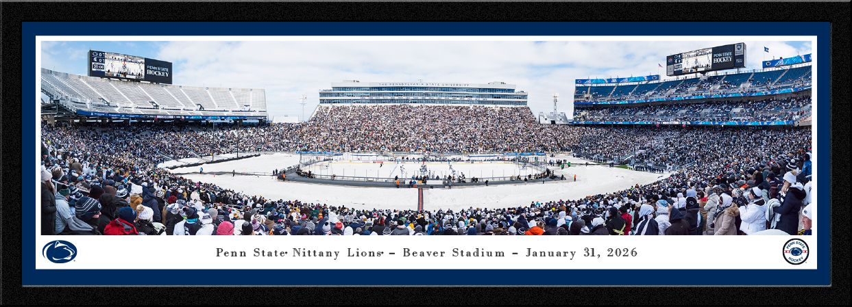 Blakeway Panoramas Penn State Hockey Framed Panoramic Wall Art - Single Mat Frame