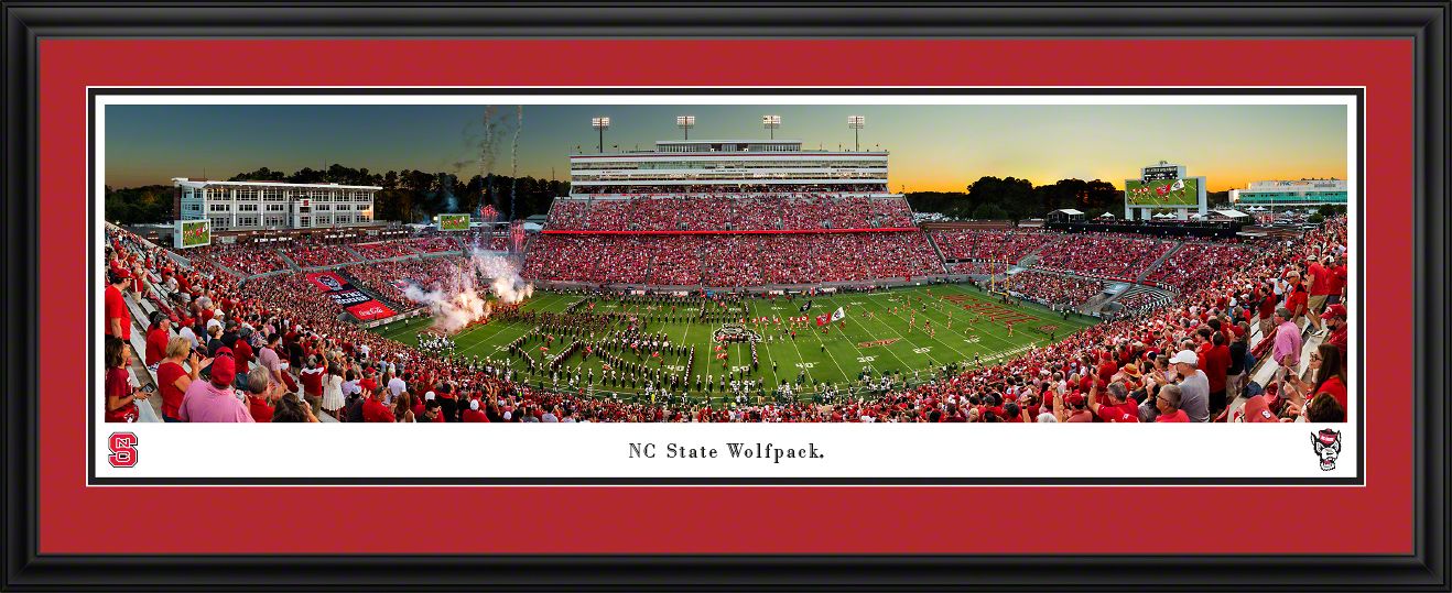 Blakeway Panoramas NC State Football Panoramic Wall Art Double Mat Frame