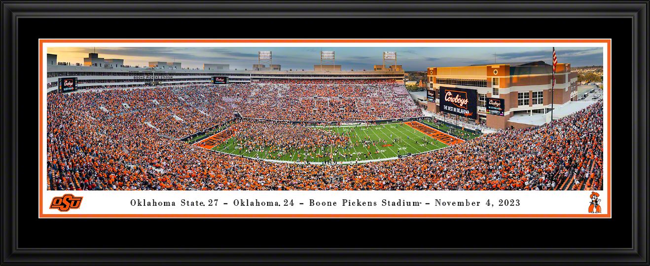 Blakeway Panoramas Oklahoma State Football Panoramic Wall Art Double Mat Frame