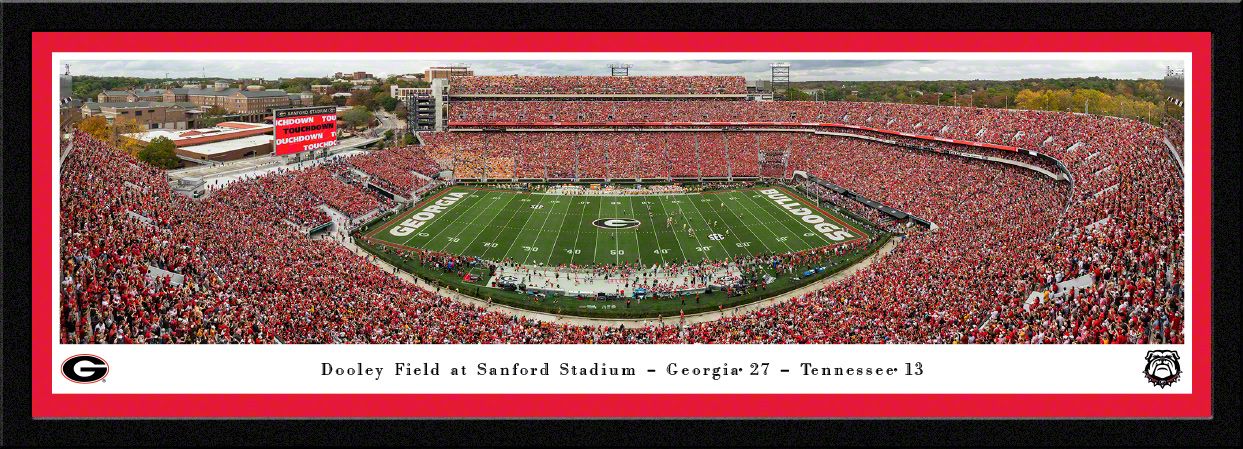 Blakeway Panoramas Georgia Football Panoramic Wall Art Single Mat Frame