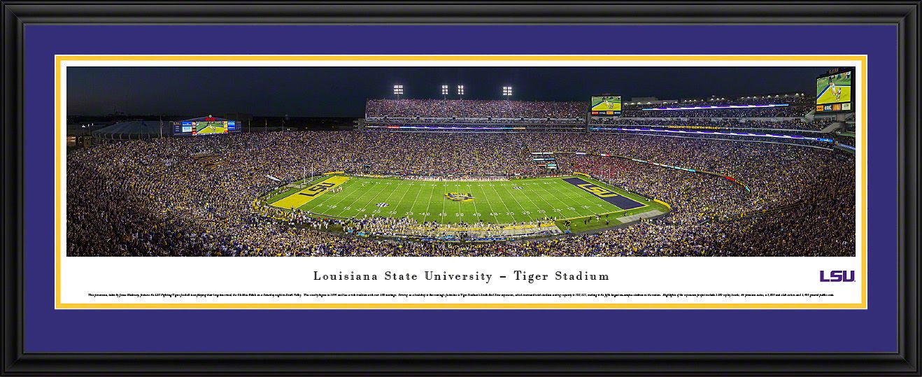 Blakeway Panoramas LSU Football Panoramic Wall Art Double Mat Frame