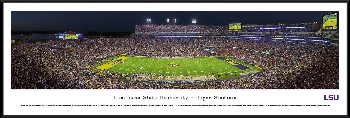 Blakeway Panoramas LSU Football Panoramic Wall Art Standard Frame