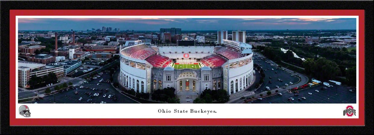 Blakeway Panoramas Ohio State Football Panoramic Wall Art Single Mat Frame