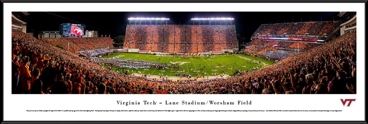 Blakeway Panoramas Virginia Tech Football Panoramic Wall Art Standard Frame