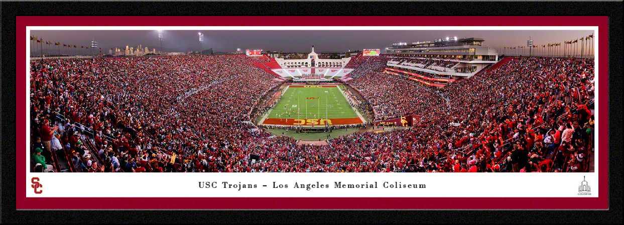Blakeway Panoramas USC Football Panoramic Wall Art Single Mat Frame