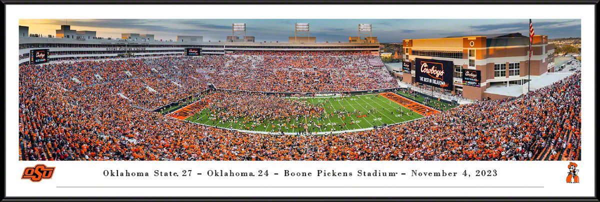 Blakeway Panoramas Oklahoma State Football Panoramic Wall Art Standard Frame