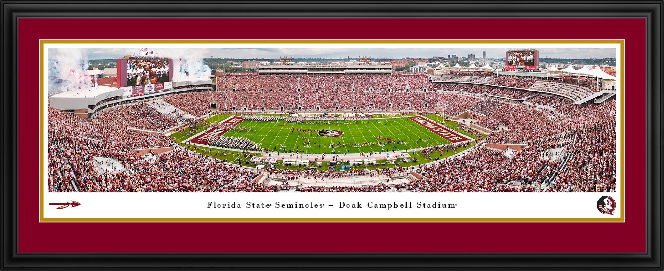 Blakeway Panoramas Florida State Football Panoramic Wall Art Double Mat Frame