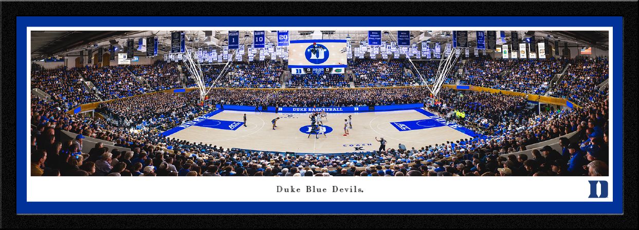 Blakeway Panoramas Duke Basketball Panoramic Wall Art Single Mat Frame