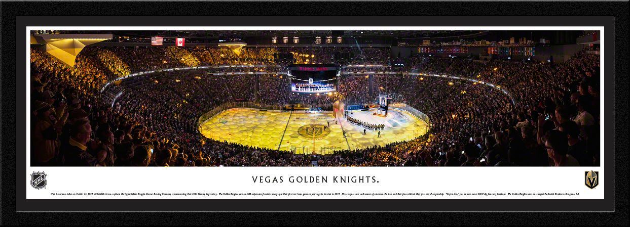 Blakeway Panoramas Vegas Golden Knights Single Mat Panoramic Wall Art Select Frame