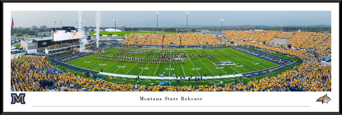 Blakeway Panoramas Montana State Football Panoramic Wall Art Standard Frame