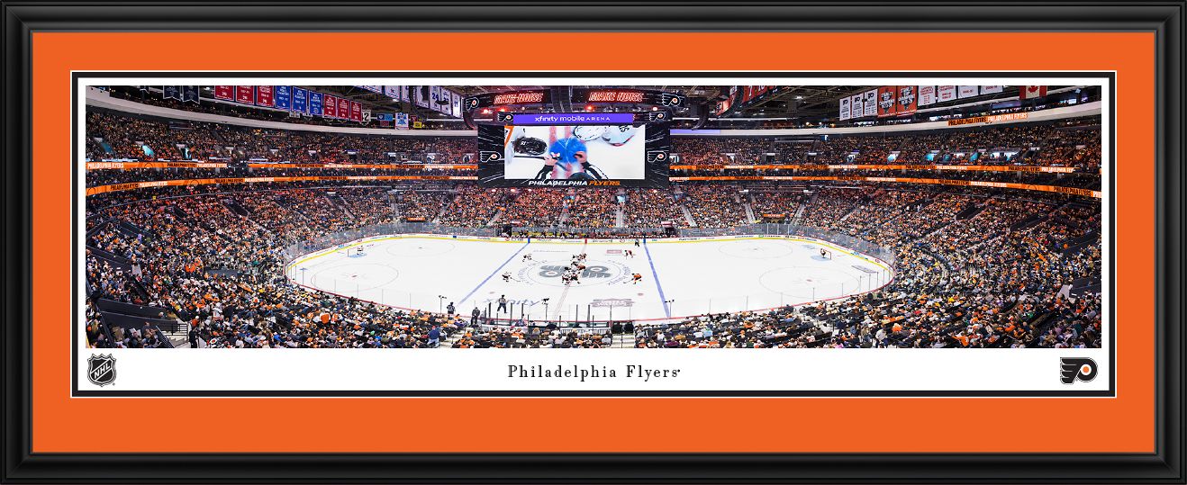 Blakeway Panoramas Philadelphia Flyers Double Mat Panoramic Wall Art Deluxe Frame