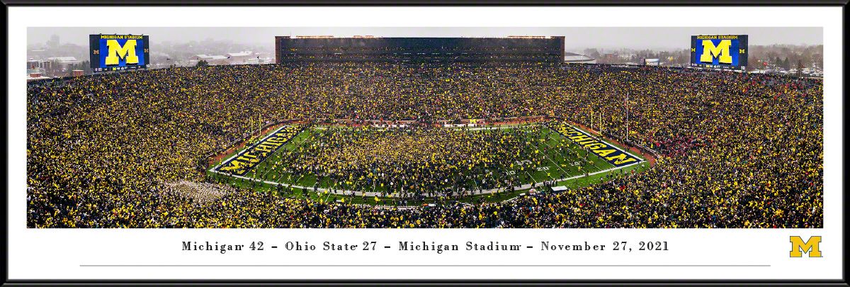 Blakeway Panoramas Michigan Football Panoramic Wall Art Standard Frame