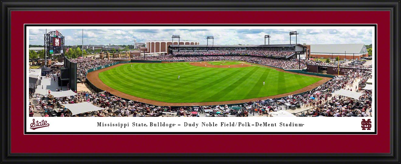 Blakeway Panoramas Mississippi State Baseball Panoramic Wall Art Single Mat Frame