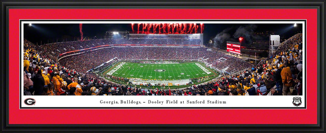 Blakeway Panoramas Georgia Football Panoramic Wall Art Double Mat Frame