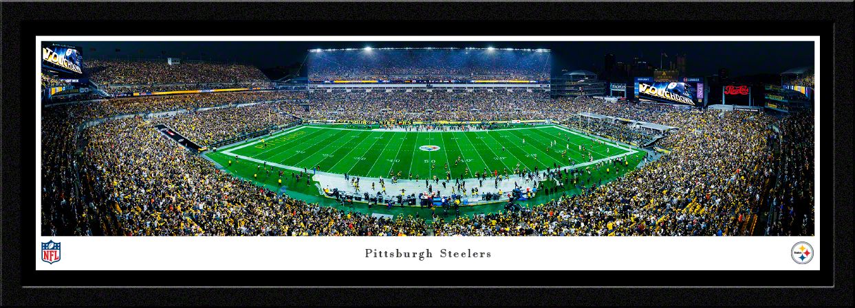 Blakeway Panoramas Pittsburgh Steelers Single Mat Panoramic Wall Art Select Frame