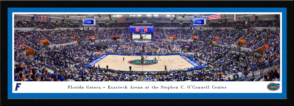 Blakeway Panoramas Florida Basketball Panoramic Wall Art Single Mat Frame