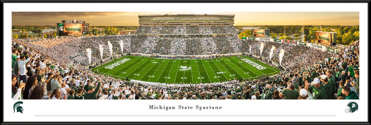 Blakeway Panoramas Michigan State Football Panoramic Wall Art Double Mat Frame