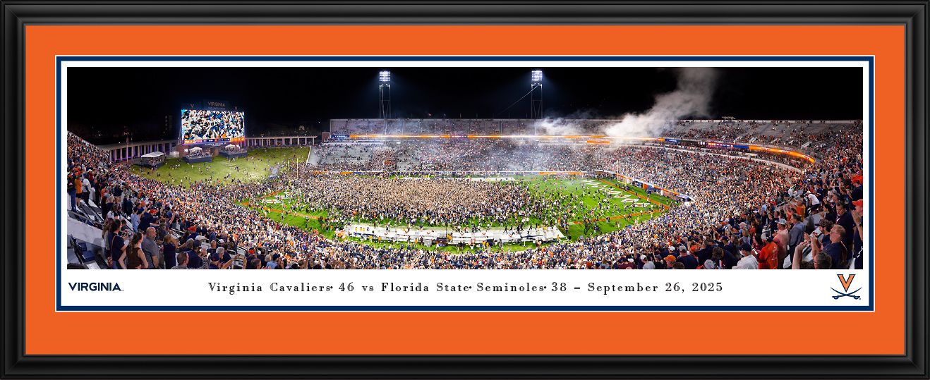 Blakeway Panoramas Virginia Football Panoramic Wall Art Double Mat Frame