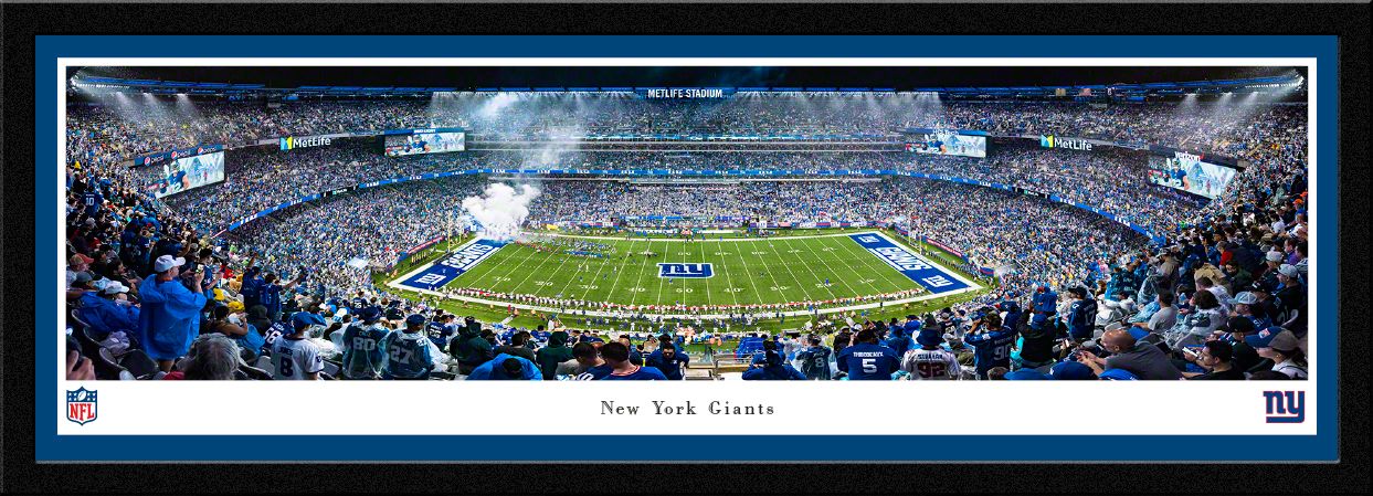 Blakeway Panoramas New York Giants Single Mat Panoramic Wall Art Select Frame