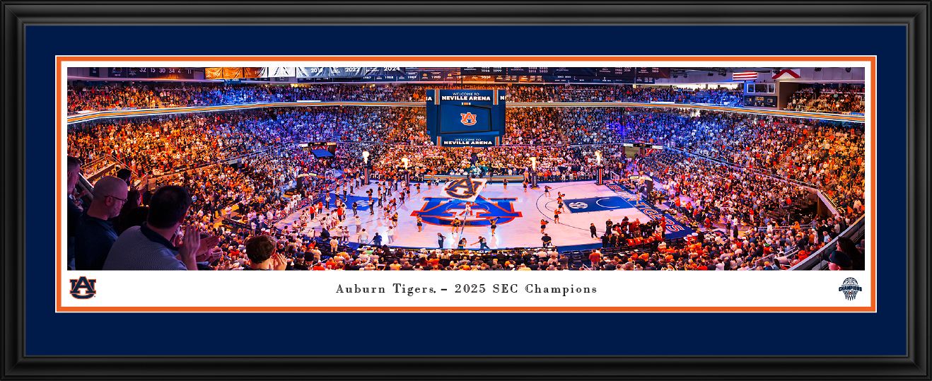 Blakeway Panoramas Auburn Basketball Panoramic Wall Art Double Mat Frame