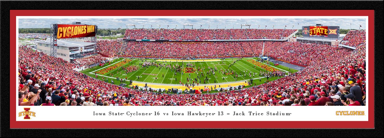 Blakeway Panoramas Iowa State Football Panoramic Wall Art Single Mat Frame