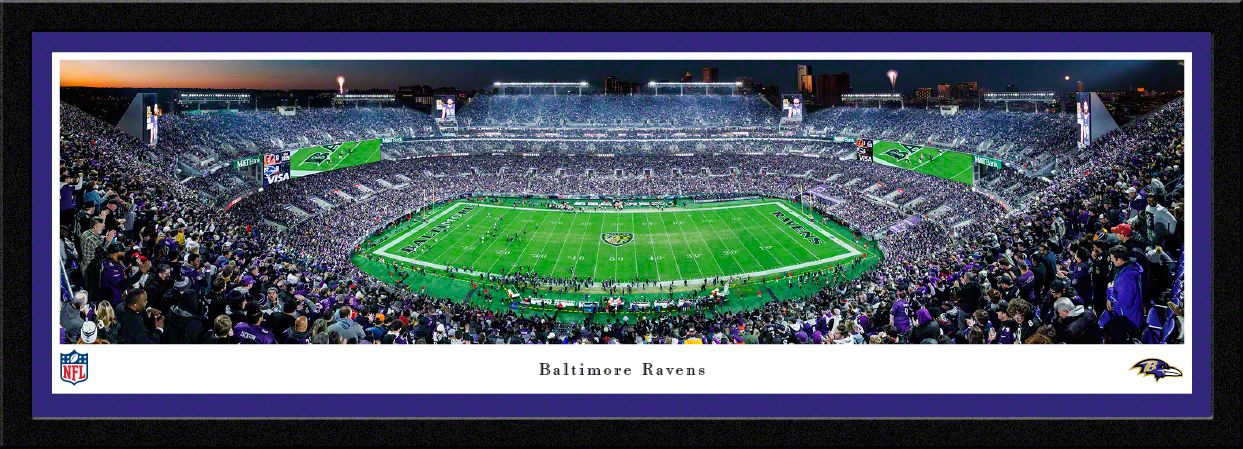Blakeway Panoramas Baltimore Ravens Single Mat Panoramic Wall Art Select Frame