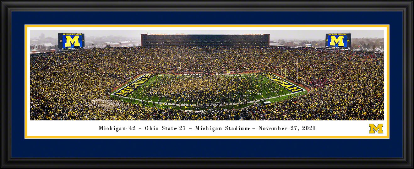 Blakeway Panoramas Michigan Football Panoramic Wall Art Double Mat Frame