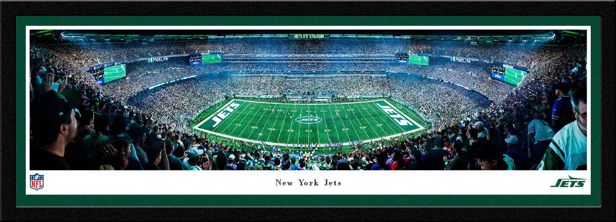 Blakeway Panoramas New York Jets Single Mat Panoramic Wall Art Select Frame