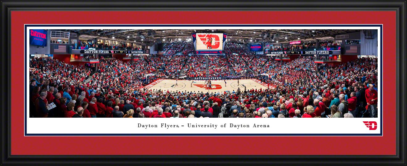 Blakeway Panoramas Dayton Basketball Panoramic Wall Art Double Mat Frame