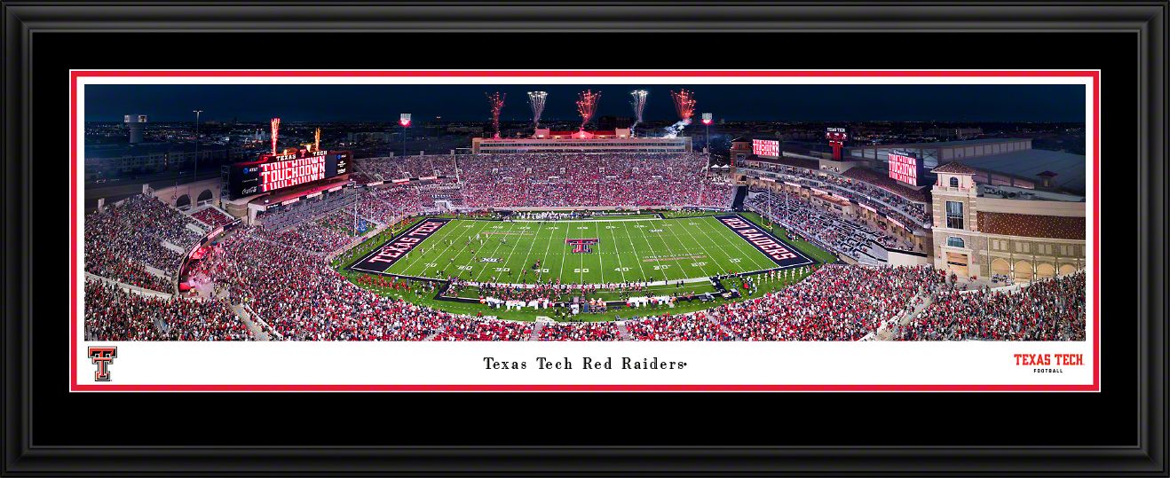 Blakeway Panoramas Texas Tech Football Panoramic Wall Art Double Mat Frame