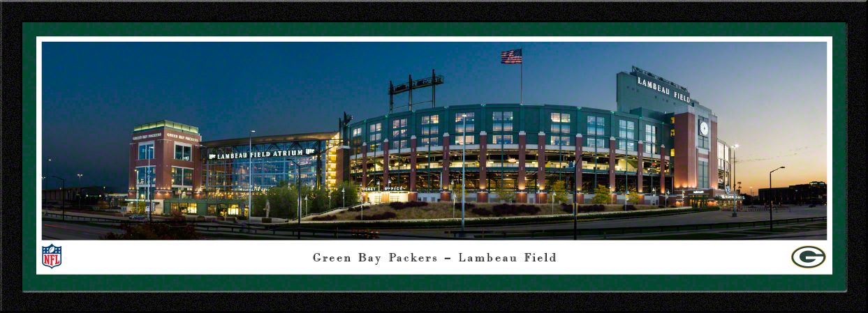 Blakeway Panoramas Green Bay Packers Single Mat Panoramic Wall Art Select Frame