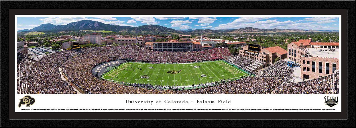 Blakeway Panoramas Colorado Football Panoramic Wall Art Single Mat Frame