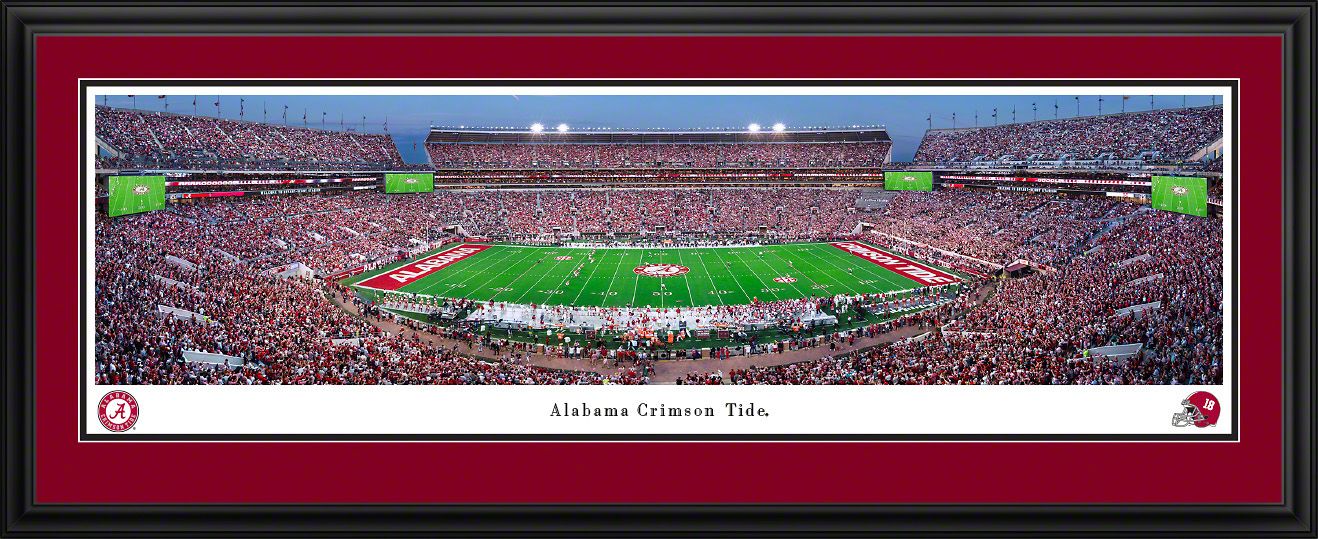 Blakeway Panoramas Alabama Football Panoramic Wall Art Double Mat Frame