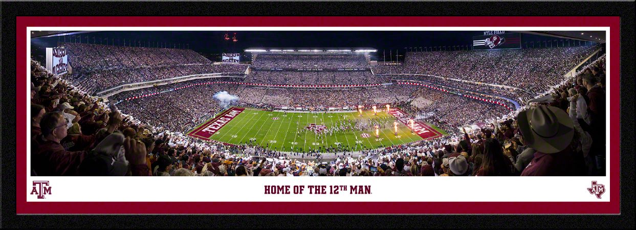 Blakeway Panoramas Texas A&amp;M Football Panoramic Wall Art Single Mat Frame