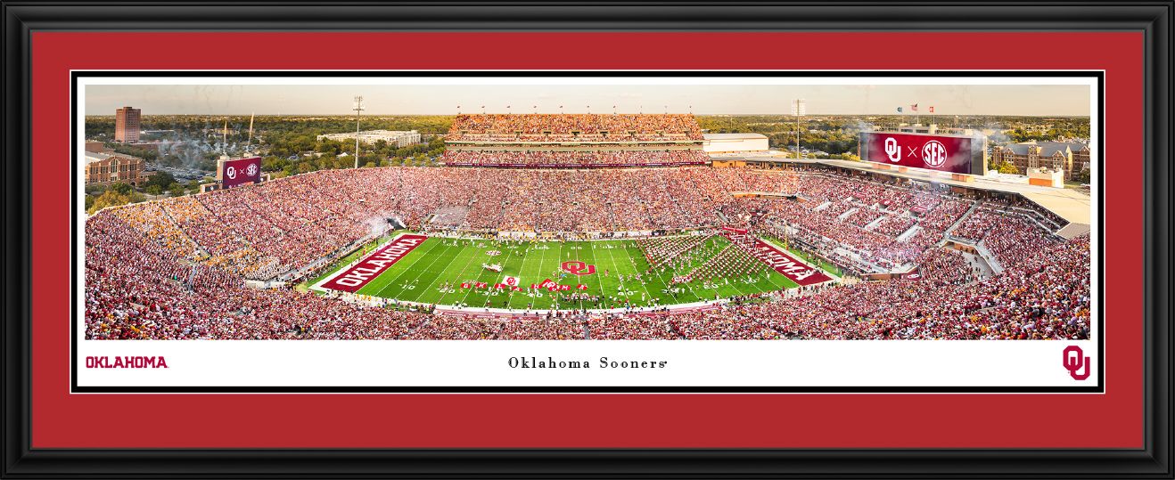 Blakeway Panoramas Oklahoma Football Panoramic Wall Art Double Mat Frame