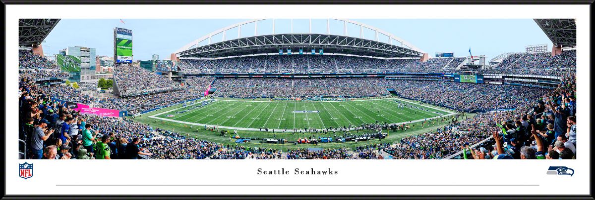 Blakeway Panoramas Seattle Seahawks Framed Panoramic Wall Art - Standard Frame - Blue