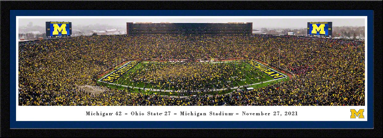 Blakeway Panoramas Michigan Football Panoramic Wall Art Single Mat Frame