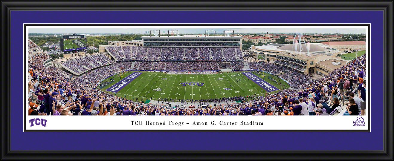 Blakeway Panoramas TCU Football Panoramic Wall Art Double Mat Frame