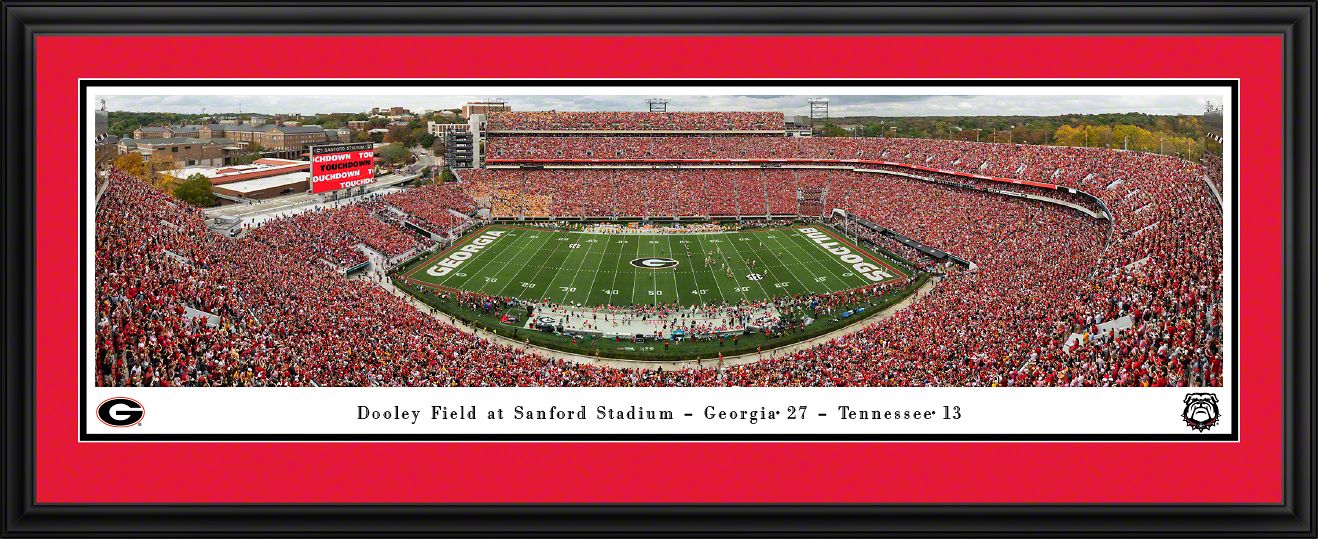 Blakeway Panoramas Georgia Football Panoramic Wall Art Double Mat Frame
