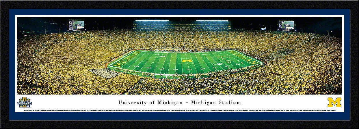 Blakeway Panoramas Michigan Football Panoramic Wall Art Single Mat Frame