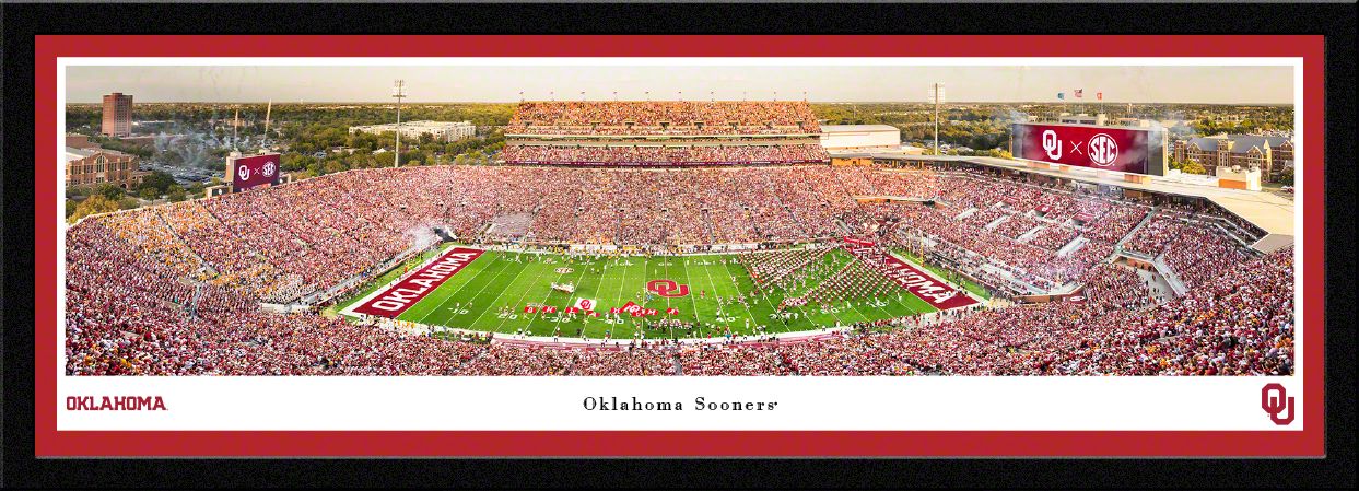 Blakeway Panoramas Oklahoma Football Panoramic Wall Art Single Mat Frame