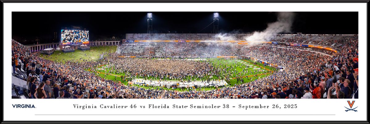 Blakeway Panoramas Virginia Football Panoramic Wall Art Standard Frame