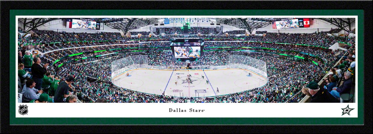 Blakeway Panoramas Dallas Stars Single Mat Panoramic Wall Art Select Frame