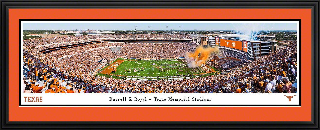 Blakeway Panoramas Texas Football Panoramic Wall Art Double Mat Frame
