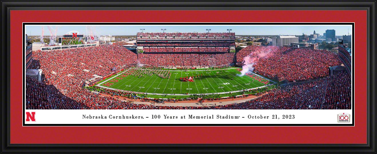 Blakeway Panoramas Nebraska Football Panoramic Wall Art Double Mat Frame