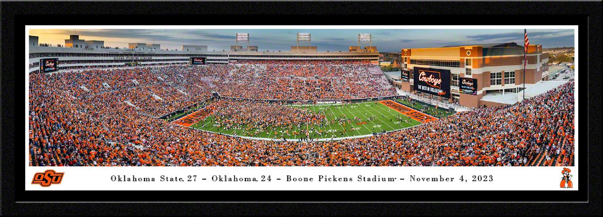 Blakeway Panoramas Oklahoma State Football Panoramic Wall Art Single Mat Frame