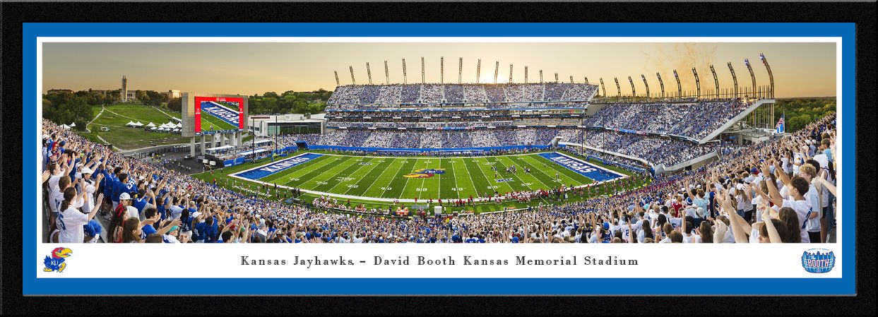 Blakeway Panoramas Kansas Football Panoramic Wall Art Single Mat Frame