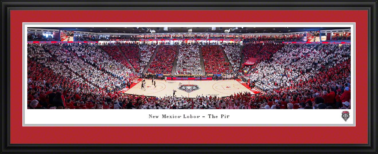 Blakeway Panoramas New Mexico Basketball Panoramic Wall Art Double Mat Frame