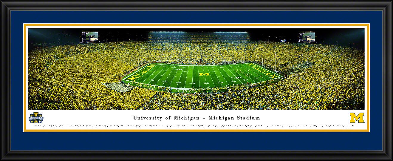 Blakeway Panoramas Michigan Football Panoramic Wall Art Double Mat Frame