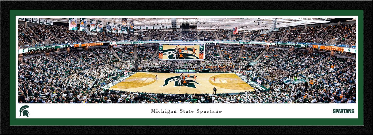 Blakeway Panoramas Michigan State Basketball Panoramic Wall Art Single Mat Frame